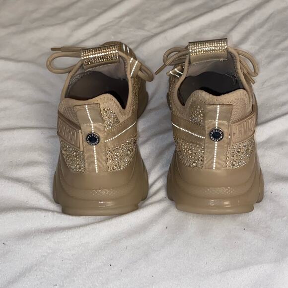 Girly Coquette Sparkly Steve Madden Maxima Rhinestone Chunky Festival Sneakers - Picture 3 of 9